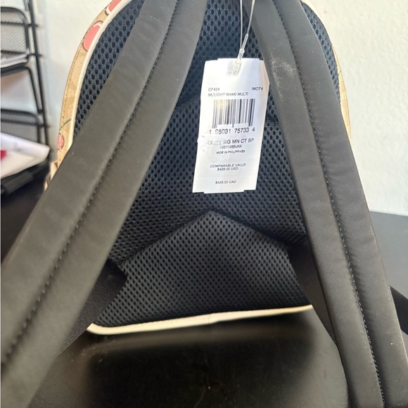 Coach Beige and Pink Cherry Backpack - Picture 4 of 7
